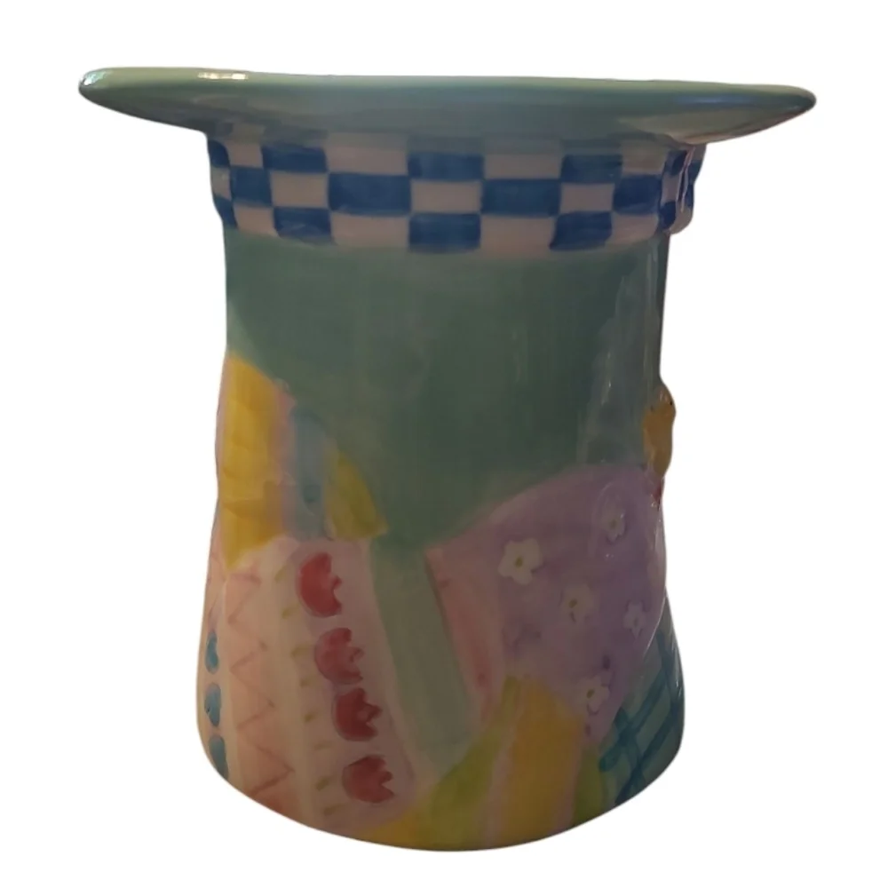 WCL Ceramic Easter Green, Blue, Pink, Yellow, Blue Vase